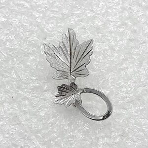 Vtg Bond Boyd Sterling Silver Double Maple Leaf Swirl Design Mini Brooch / 1”
